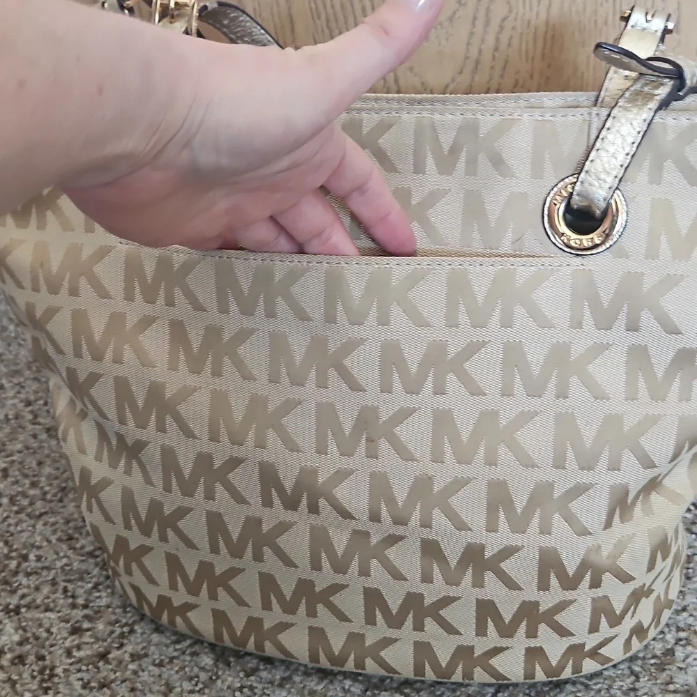 Michael Kors Beige Monogram Tote Bag